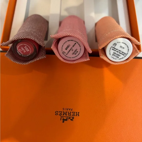 Hermes Lip Balm & Gloss Set Pink & Clear lip balm